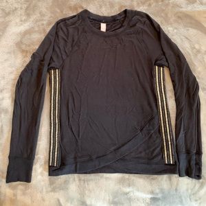 Athleta Girl, black and gold sweatshirt